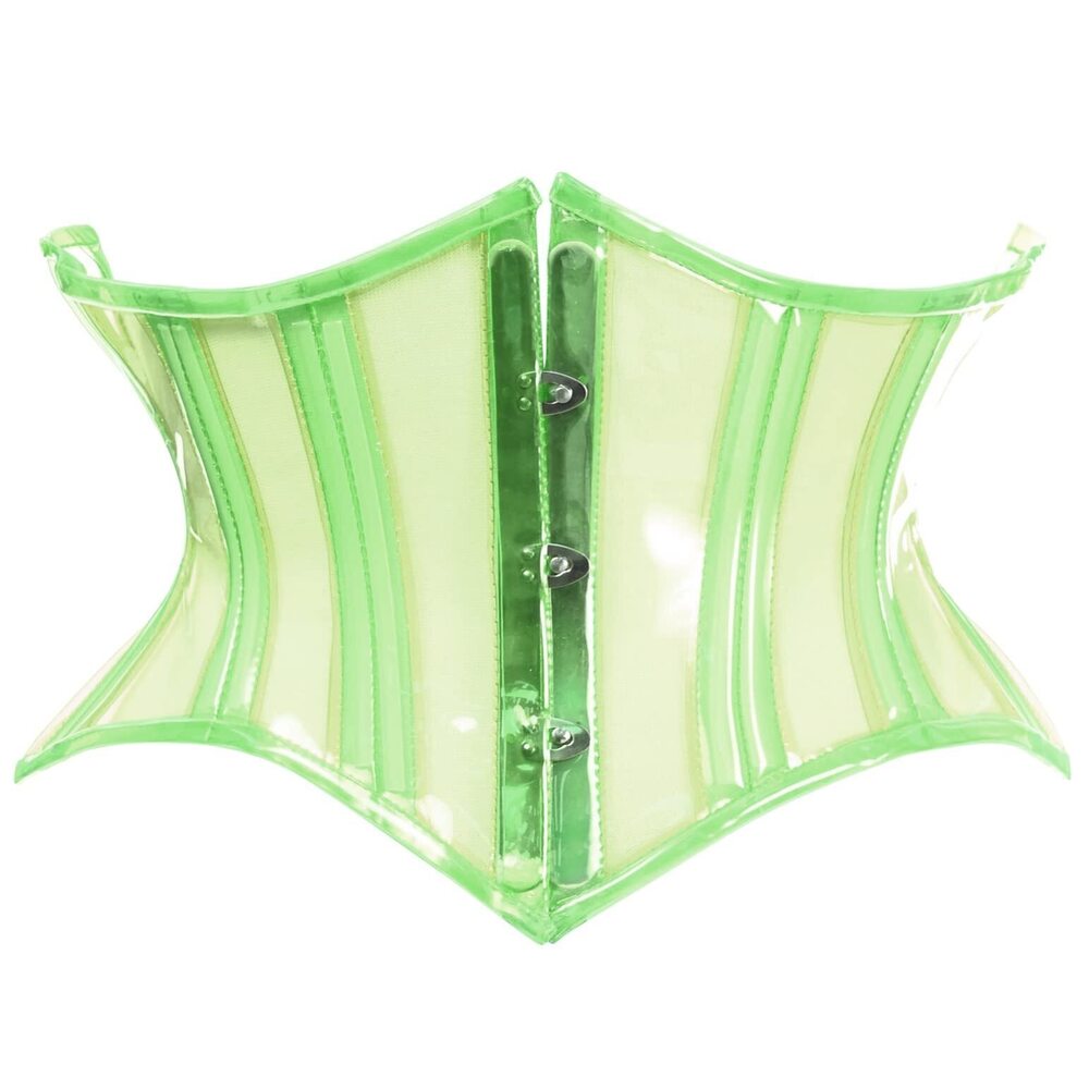 1785 Lavish Clear Green Curvy Cut Mini Cincher Corset Medium